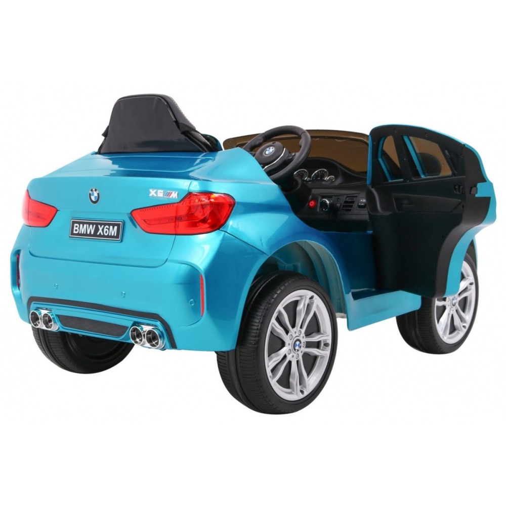 JOKO Elektrické autíčko BMW X6M, Lakované, penové kolesá, kožené sedadlo, USB, modré