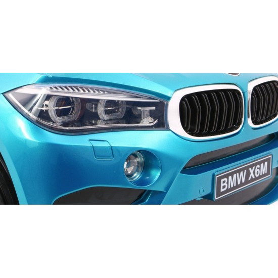 JOKO Elektrické autíčko BMW X6M, Lakované, penové kolesá, kožené sedadlo, USB, modré
