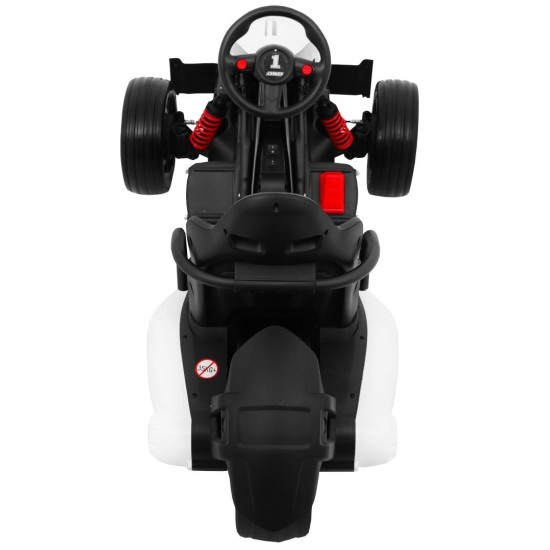 JOKO Elektrické autíčko, elektrická Motokára, 3-kolesová, Bolid XR-1, penové kolesá, biela