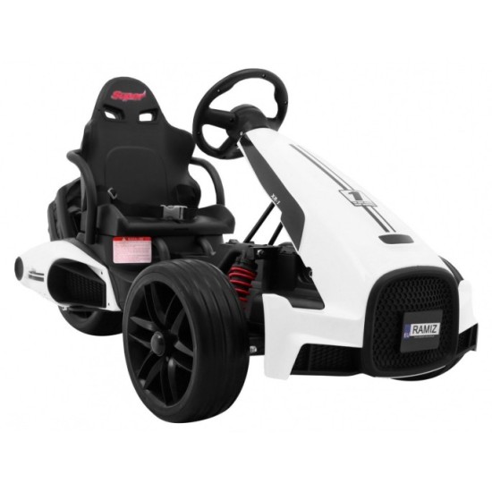 JOKO Elektrické autíčko, elektrická Motokára, 3-kolesová, Bolid XR-1, penové kolesá, biela