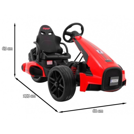 JOKO Elektrické autíčko, elektrická Motokára, 3-kolesová, Bolid XR-1, penové kolesá, červená
