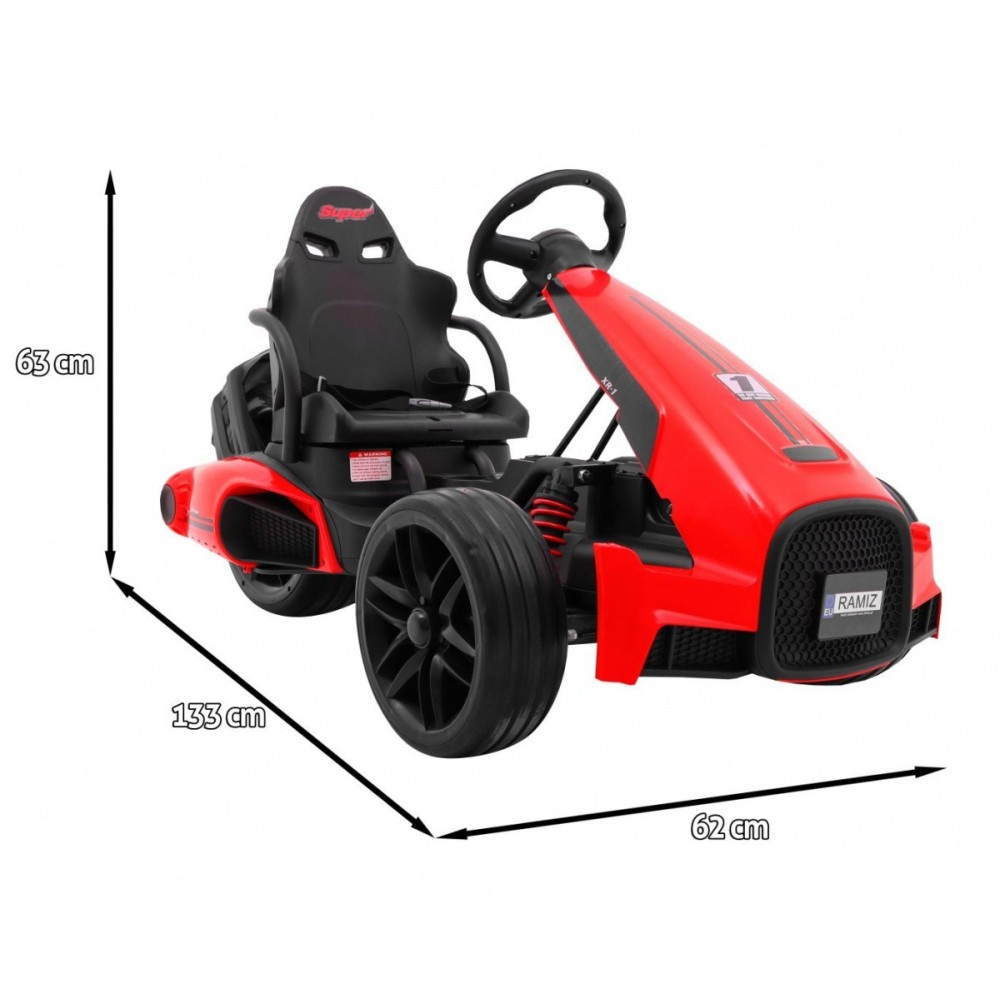 JOKO Elektrické autíčko, elektrická Motokára, 3-kolesová, Bolid XR-1, penové kolesá, červená