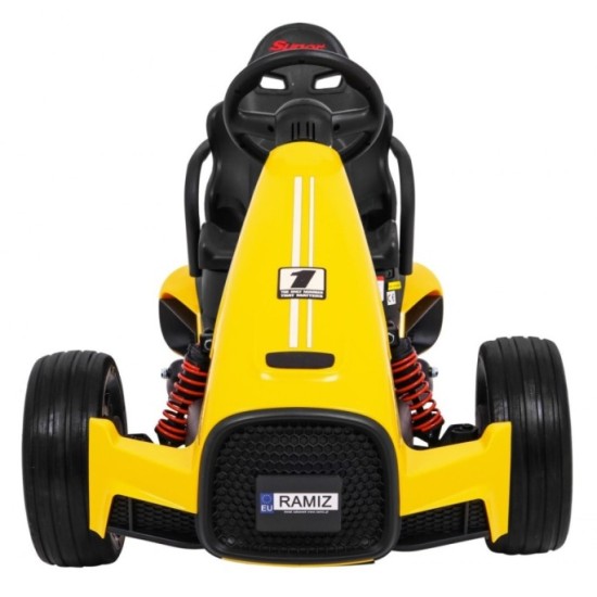 JOKO Elektrické autíčko, elektrická Motokára, 3-kolesová, Bolid XR-1, penové kolesá, žltá