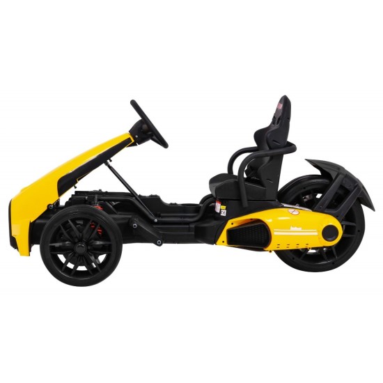 JOKO Elektrické autíčko, elektrická Motokára, 3-kolesová, Bolid XR-1, penové kolesá, žltá