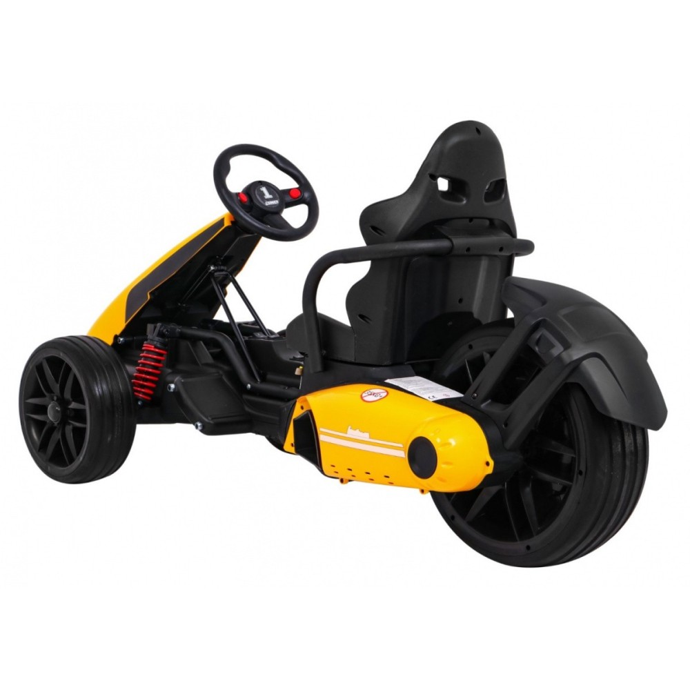 JOKO Elektrické autíčko, elektrická Motokára, 3-kolesová, Bolid XR-1, penové kolesá, žltá