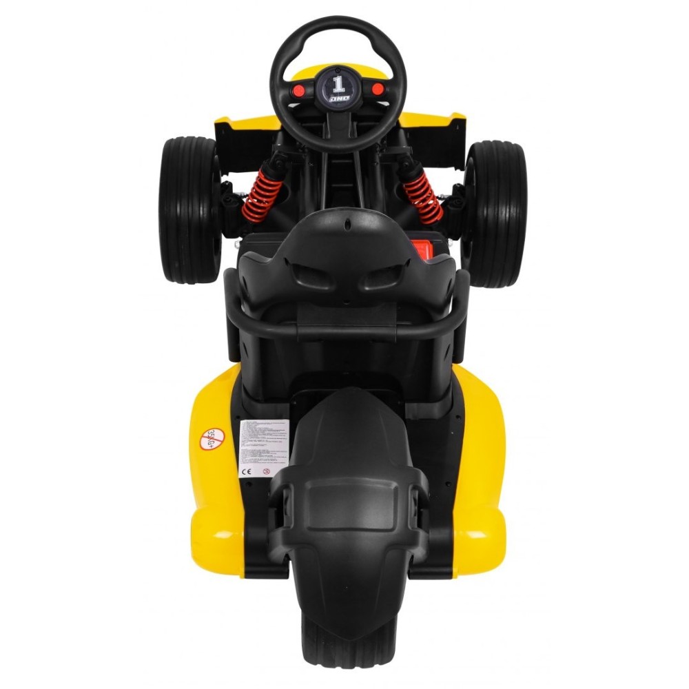 JOKO Elektrické autíčko, elektrická Motokára, 3-kolesová, Bolid XR-1, penové kolesá, žltá