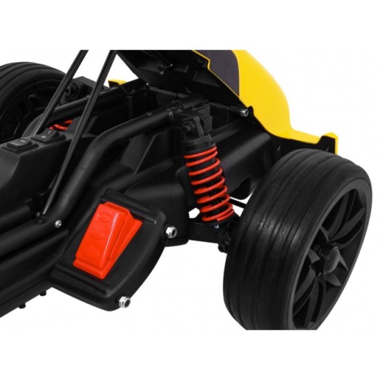 JOKO Elektrické autíčko, elektrická Motokára, 3-kolesová, Bolid XR-1, penové kolesá, žltá