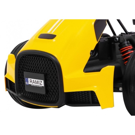 JOKO Elektrické autíčko, elektrická Motokára, 3-kolesová, Bolid XR-1, penové kolesá, žltá