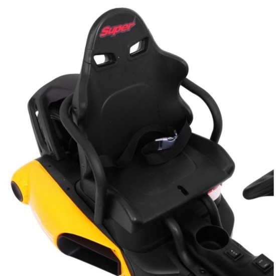 JOKO Elektrické autíčko, elektrická Motokára, 3-kolesová, Bolid XR-1, penové kolesá, žltá