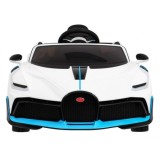 JOKO Elektrické autíčko Bugatti Divo, penové kolesá, odpružené, kožené sedadlo, USB, biele