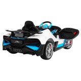 JOKO Elektrické autíčko Bugatti Divo, penové kolesá, odpružené, kožené sedadlo, USB, biele