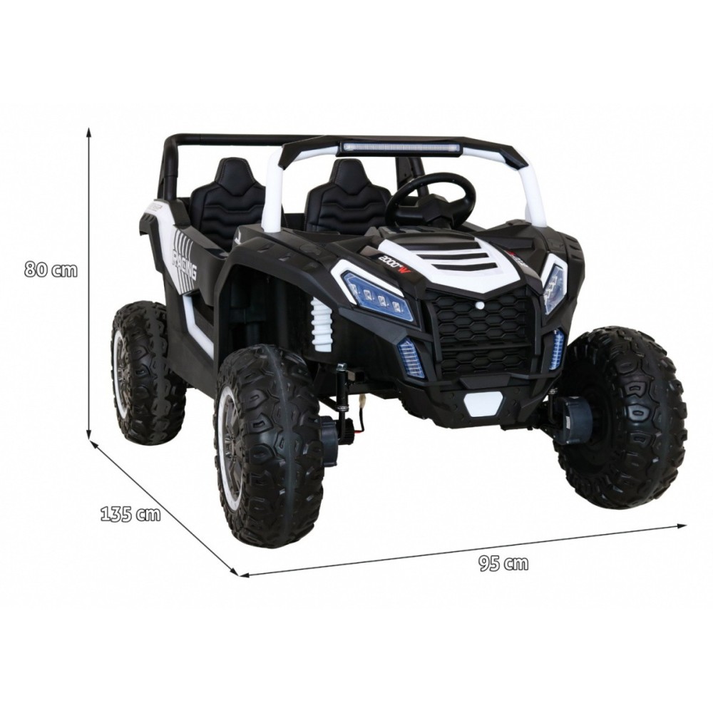 JOKO Elektrické autíčko Buggy 4x4 ATV Racing 200W 24V, nosnosť 60kg, Dvojmiestne, penové kolesá, biele