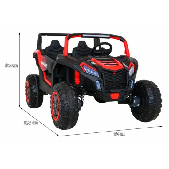 JOKO Elektrické autíčko Buggy 4x4 ATV Racing 200W 24V, nosnosť 60kg, Dvojmiestne, penové kolesá, červené