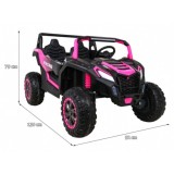 JOKO Elektrické autíčko 4x4 Buggy ATV Racing 200W 24V, nosnosť 60kg, Dvojmiestne, penové kolesá, ružové