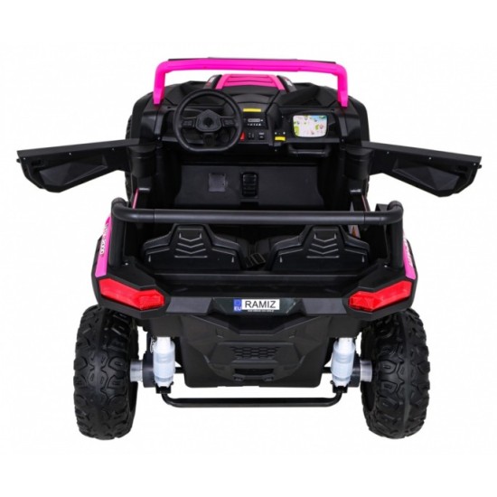 JOKO Elektrické autíčko 4x4 Buggy ATV Racing 200W 24V, nosnosť 60kg, Dvojmiestne, penové kolesá, ružové