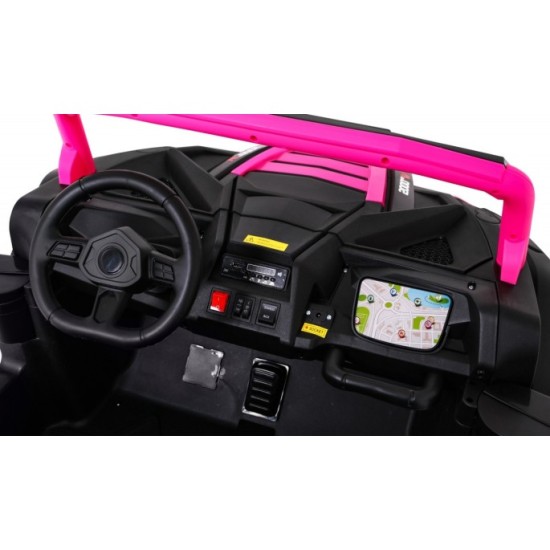 JOKO Elektrické autíčko 4x4 Buggy ATV Racing 200W 24V, nosnosť 60kg, Dvojmiestne, penové kolesá, ružové