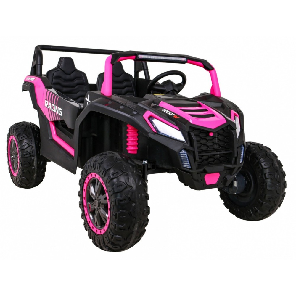 JOKO Elektrické autíčko 4x4 Buggy ATV Racing 200W 24V, nosnosť 60kg, Dvojmiestne, penové kolesá, ružové