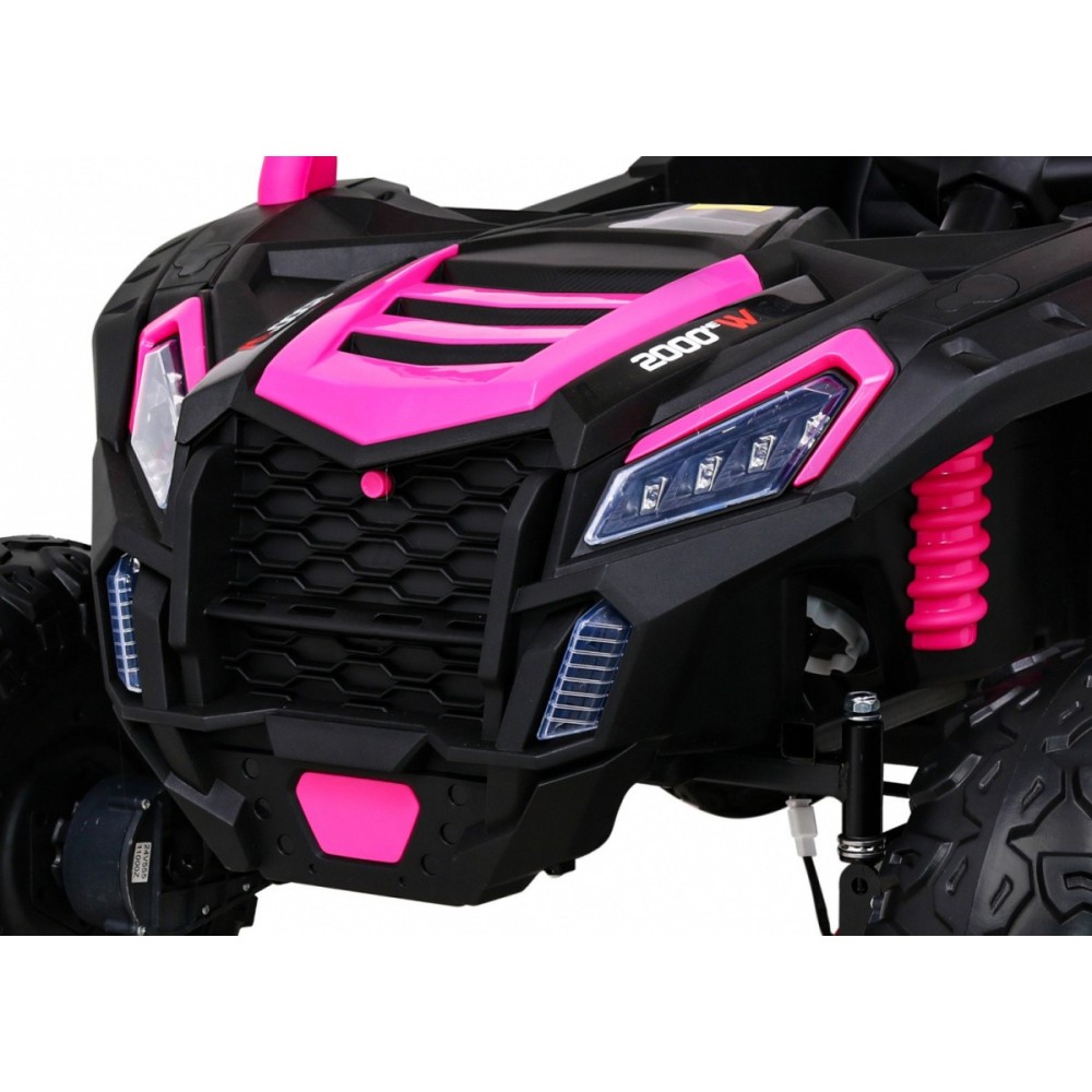 JOKO Elektrické autíčko 4x4 Buggy ATV Racing 200W 24V, nosnosť 60kg, Dvojmiestne, penové kolesá, ružové