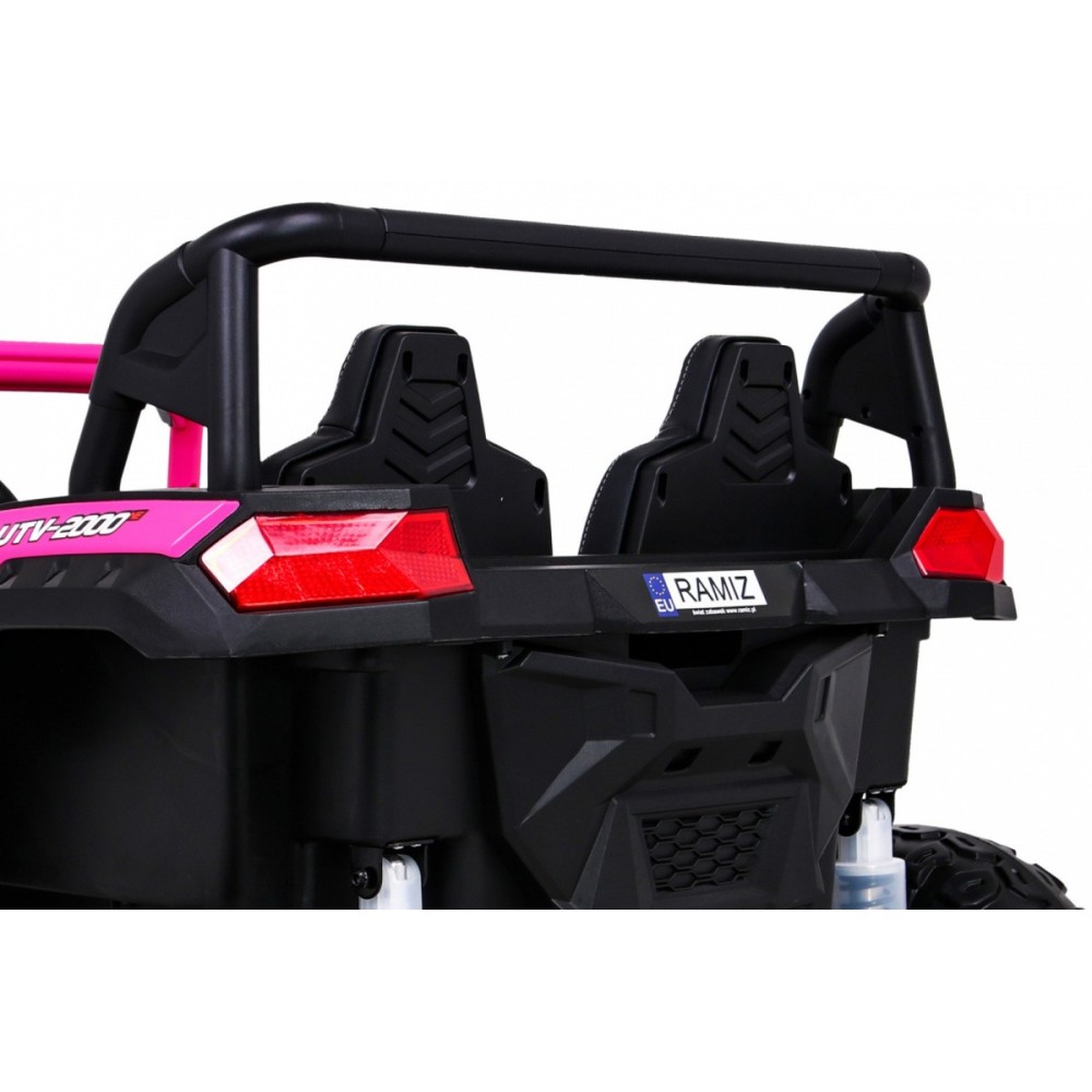 JOKO Elektrické autíčko 4x4 Buggy ATV Racing 200W 24V, nosnosť 60kg, Dvojmiestne, penové kolesá, ružové