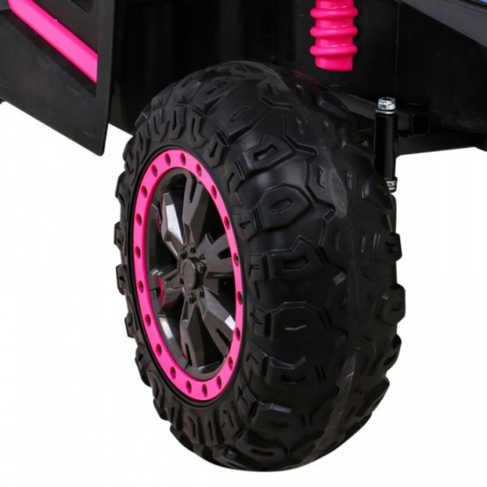 JOKO Elektrické autíčko 4x4 Buggy ATV Racing 200W 24V, nosnosť 60kg, Dvojmiestne, penové kolesá, ružové