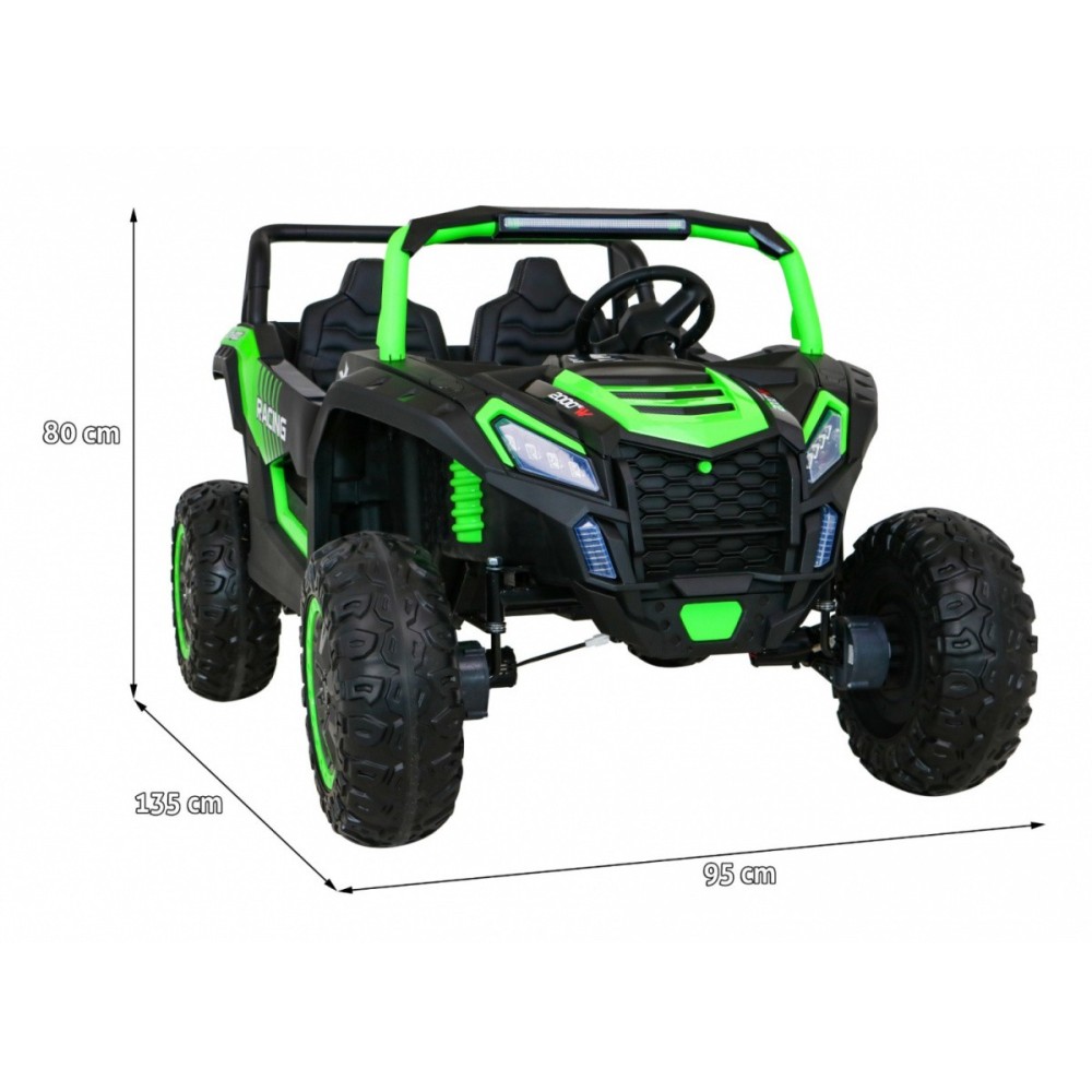 JOKO Elektrické autíčko Buggy 4x4 ATV Racing 200W 24V, nosnosť 60kg, Dvojmiestne, penové kolesá, zelené