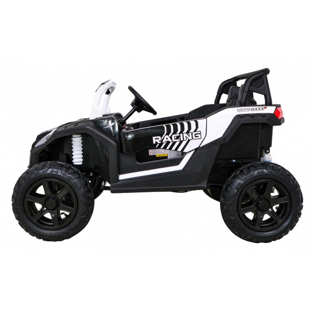 JOKO Elektrické autíčko Buggy ATV STRONG Racing 180W 24V, nosnosť 100kg, brzdový pedál, Dvojmiestne, nafukovacie kolesá, biele