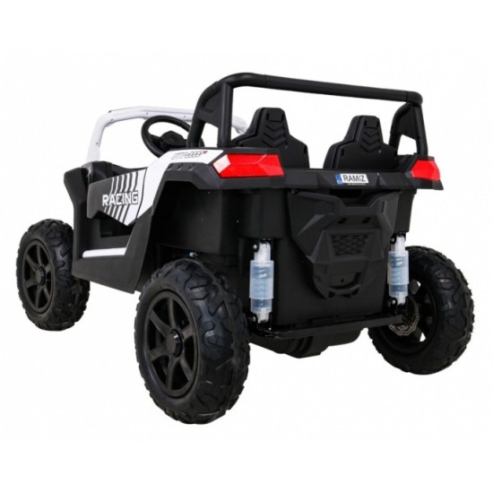 JOKO Elektrické autíčko Buggy ATV STRONG Racing 180W 24V, nosnosť 100kg, brzdový pedál, Dvojmiestne, nafukovacie kolesá, biele
