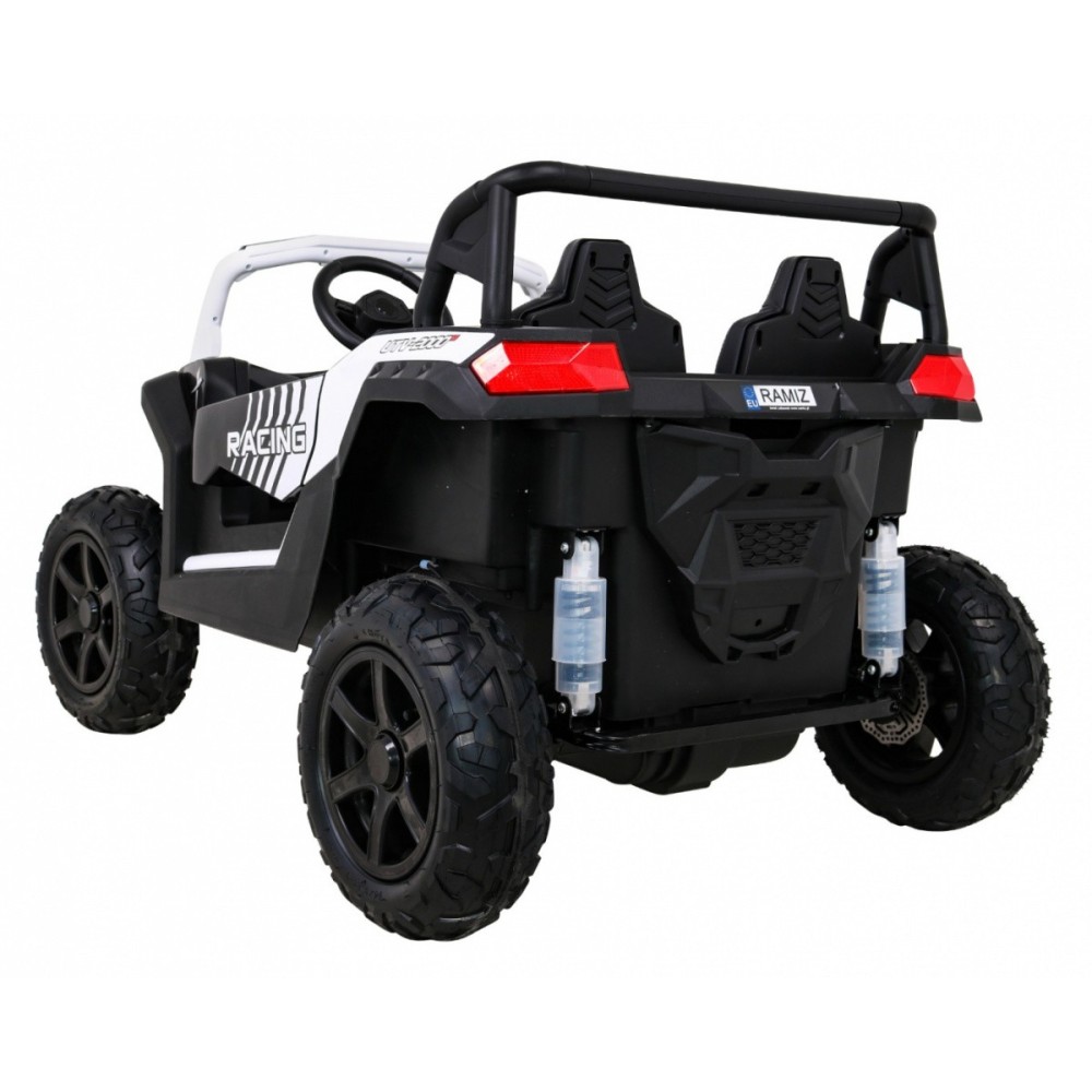 JOKO Elektrické autíčko Buggy ATV STRONG Racing 180W 24V, nosnosť 100kg, brzdový pedál, Dvojmiestne, nafukovacie kolesá, biele