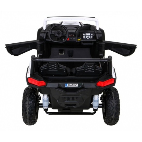 JOKO Elektrické autíčko Buggy ATV STRONG Racing 180W 24V, nosnosť 100kg, brzdový pedál, Dvojmiestne, nafukovacie kolesá, biele