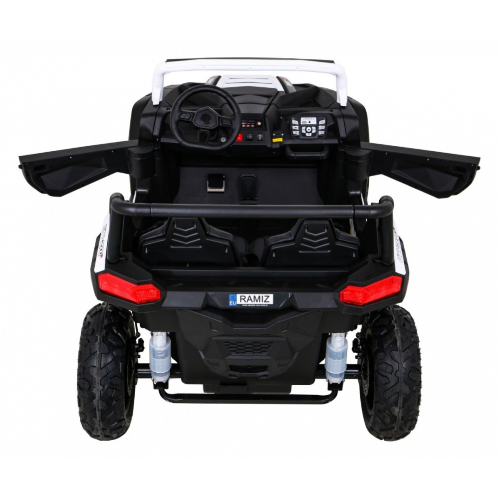 JOKO Elektrické autíčko Buggy ATV STRONG Racing 180W 24V, nosnosť 100kg, brzdový pedál, Dvojmiestne, nafukovacie kolesá, biele
