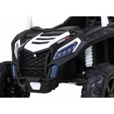 JOKO Elektrické autíčko Buggy ATV STRONG Racing 180W 24V, nosnosť 100kg, brzdový pedál, Dvojmiestne, nafukovacie kolesá, biele