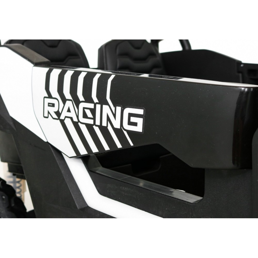 JOKO Elektrické autíčko Buggy ATV STRONG Racing 180W 24V, nosnosť 100kg, brzdový pedál, Dvojmiestne, nafukovacie kolesá, biele