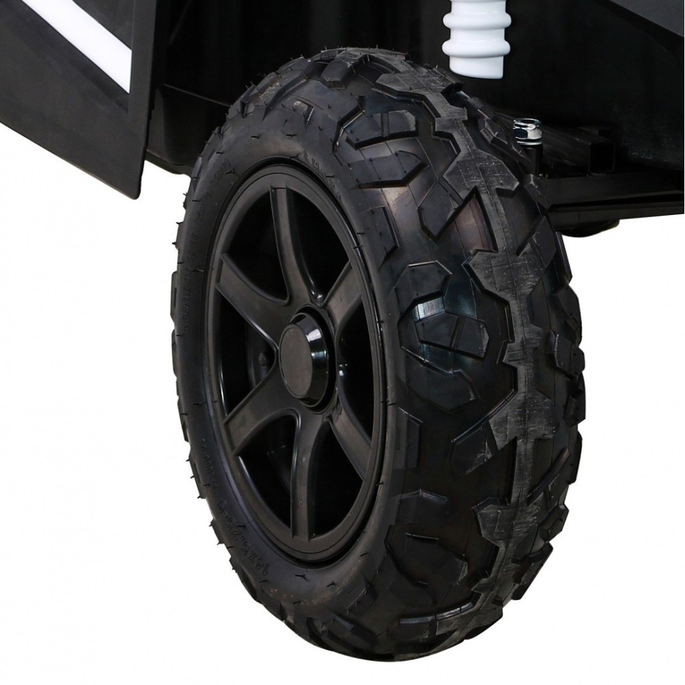 JOKO Elektrické autíčko Buggy ATV STRONG Racing 180W 24V, nosnosť 100kg, brzdový pedál, Dvojmiestne, nafukovacie kolesá, biele