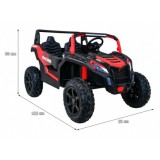 JOKO Elektrické autíčko Buggy ATV STRONG Racing 180W 24V, nosnosť 100kg, brzdový pedál, Dvojmiestne, nafukovacie kolesá, červené