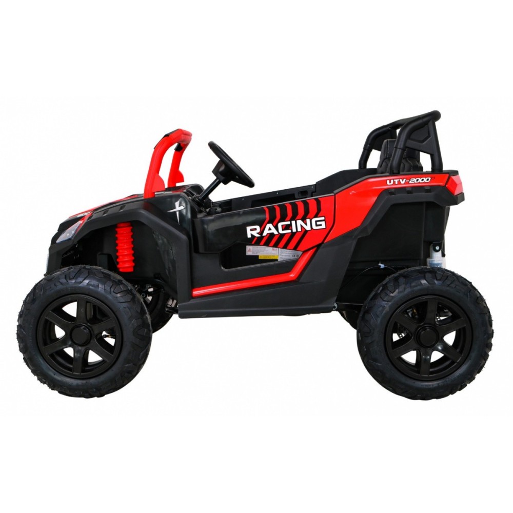 JOKO Elektrické autíčko Buggy ATV STRONG Racing 180W 24V, nosnosť 100kg, brzdový pedál, Dvojmiestne, nafukovacie kolesá, červené