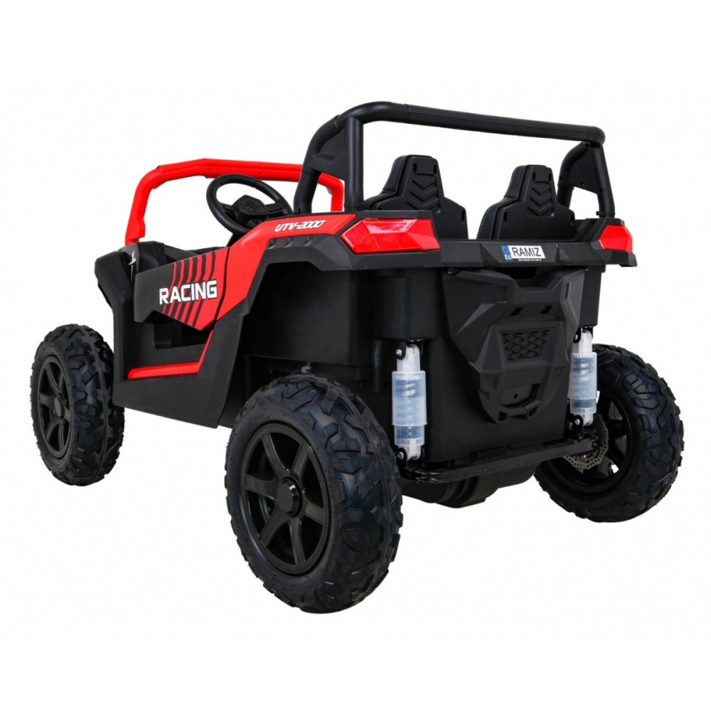 JOKO Elektrické autíčko Buggy ATV STRONG Racing 180W 24V, nosnosť 100kg, brzdový pedál, Dvojmiestne, nafukovacie kolesá, červené