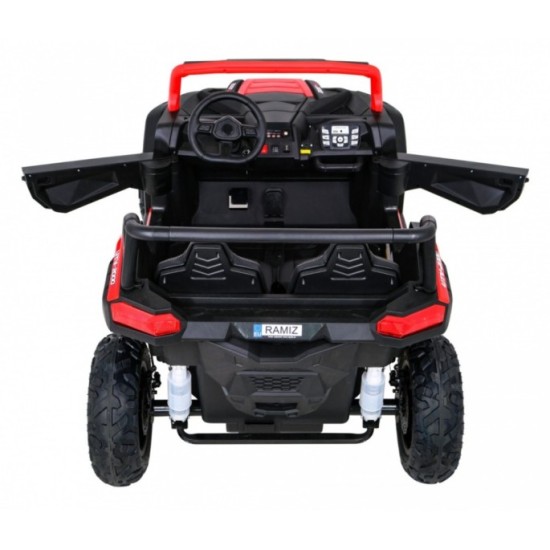 JOKO Elektrické autíčko Buggy ATV STRONG Racing 180W 24V, nosnosť 100kg, brzdový pedál, Dvojmiestne, nafukovacie kolesá, červené