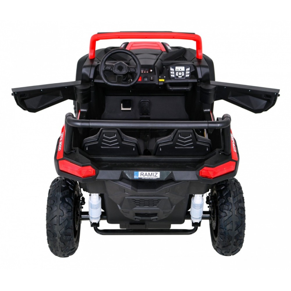 JOKO Elektrické autíčko Buggy ATV STRONG Racing 180W 24V, nosnosť 100kg, brzdový pedál, Dvojmiestne, nafukovacie kolesá, červené