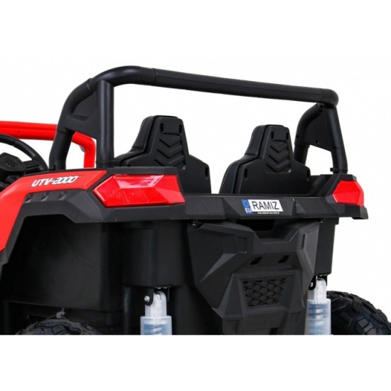 JOKO Elektrické autíčko Buggy ATV STRONG Racing 180W 24V, nosnosť 100kg, brzdový pedál, Dvojmiestne, nafukovacie kolesá, červené