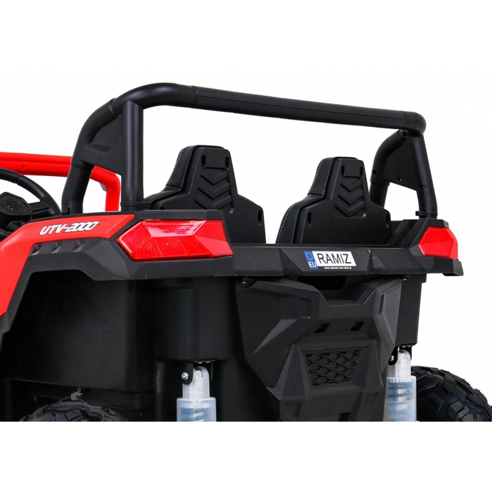 JOKO Elektrické autíčko Buggy ATV STRONG Racing 180W 24V, nosnosť 100kg, brzdový pedál, Dvojmiestne, nafukovacie kolesá, červené