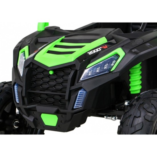 JOKO Elektrické autíčko Buggy ATV STRONG Racing 180W 24V, nosnosť 100kg, brzdový pedál, Dvojmiestne, nafukovacie kolesá, zelené