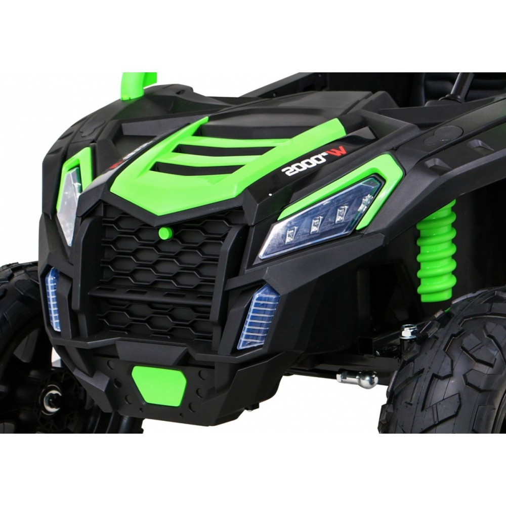 JOKO Elektrické autíčko Buggy ATV STRONG Racing 180W 24V, nosnosť 100kg, brzdový pedál, Dvojmiestne, nafukovacie kolesá, zelené