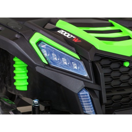 JOKO Elektrické autíčko Buggy ATV STRONG Racing 180W 24V, nosnosť 100kg, brzdový pedál, Dvojmiestne, nafukovacie kolesá, zelené