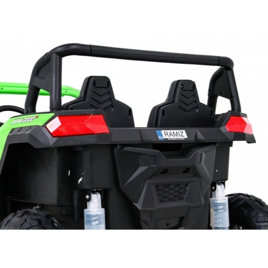 JOKO Elektrické autíčko Buggy ATV STRONG Racing 180W 24V, nosnosť 100kg, brzdový pedál, Dvojmiestne, nafukovacie kolesá, zelené
