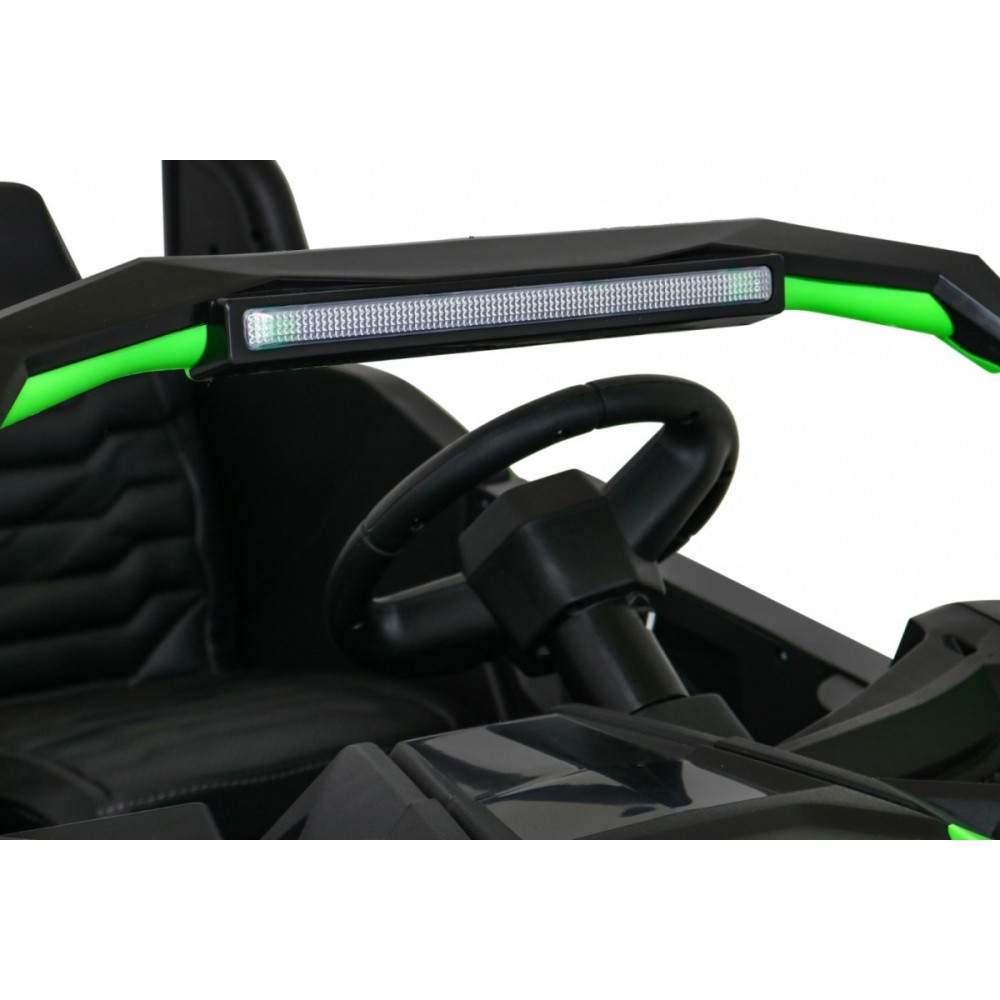 JOKO Elektrické autíčko Buggy ATV STRONG Racing 180W 24V, nosnosť 100kg, brzdový pedál, Dvojmiestne, nafukovacie kolesá, zelené
