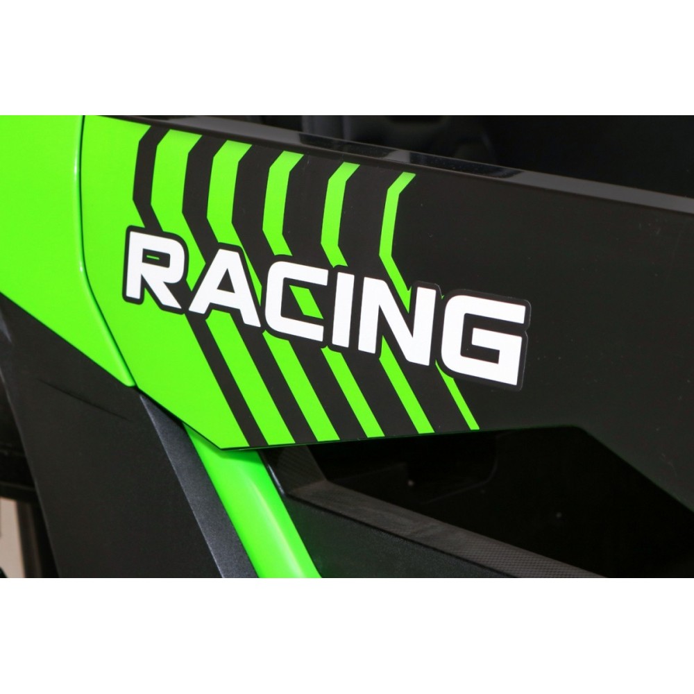 JOKO Elektrické autíčko Buggy ATV STRONG Racing 180W 24V, nosnosť 100kg, brzdový pedál, Dvojmiestne, nafukovacie kolesá, zelené