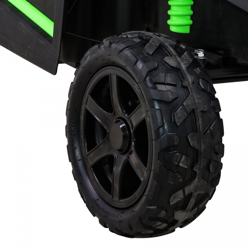 JOKO Elektrické autíčko Buggy ATV STRONG Racing 180W 24V, nosnosť 100kg, brzdový pedál, Dvojmiestne, nafukovacie kolesá, zelené