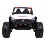 JOKO Veľké Elektrické autíčko BUGGY 4x4 Clash 24V, FM rádio, DVOJMIESTNE Kožené sedadlo, NOSNOSŤ 60KG, penové kolesá, biele