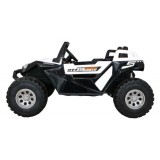 JOKO Veľké Elektrické autíčko BUGGY 4x4 Clash 24V, FM rádio, DVOJMIESTNE Kožené sedadlo, NOSNOSŤ 60KG, penové kolesá, biele