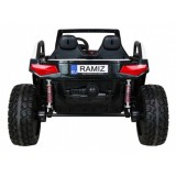 JOKO Veľké Elektrické autíčko BUGGY 4x4 Clash 24V, FM rádio, DVOJMIESTNE Kožené sedadlo, NOSNOSŤ 60KG, penové kolesá, biele